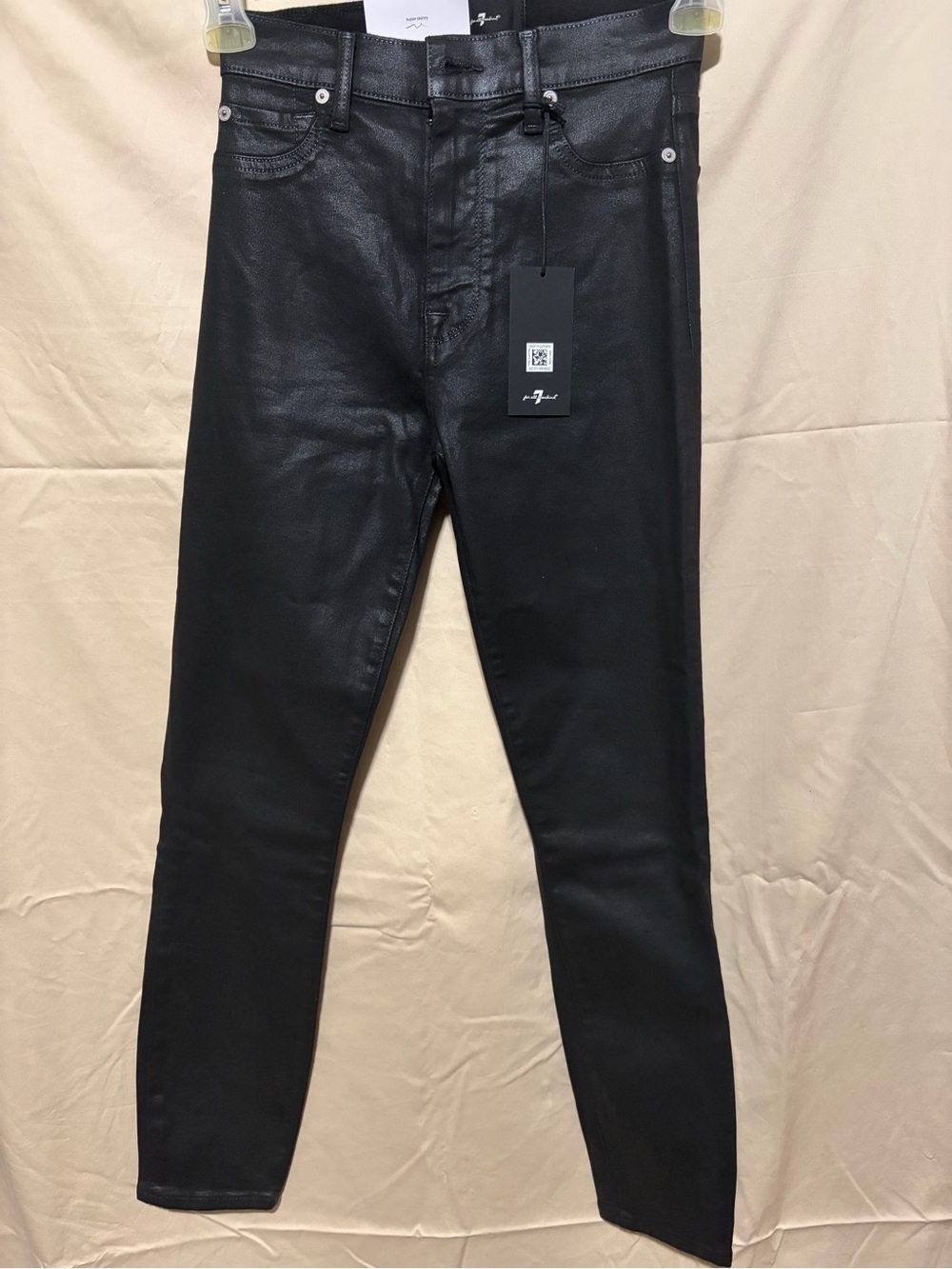 7 For All Mankind Black Leather Logo Patch